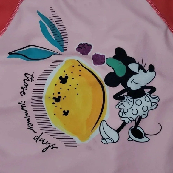 Disney Minnie Mouse 2 Piece Swimsuit/Swim Top These Summer Day Girls Size 4 NWT - Picture 2 of 4